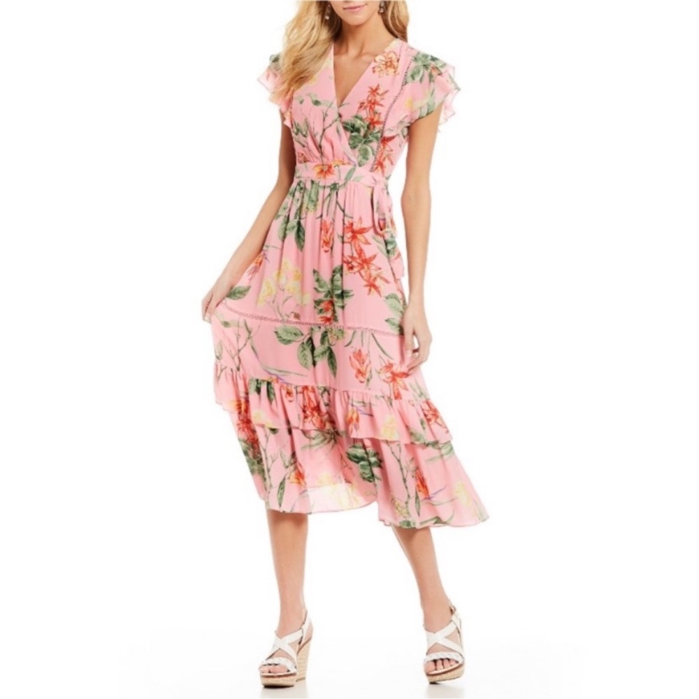 Gibson Latimer tiered ruffle dress